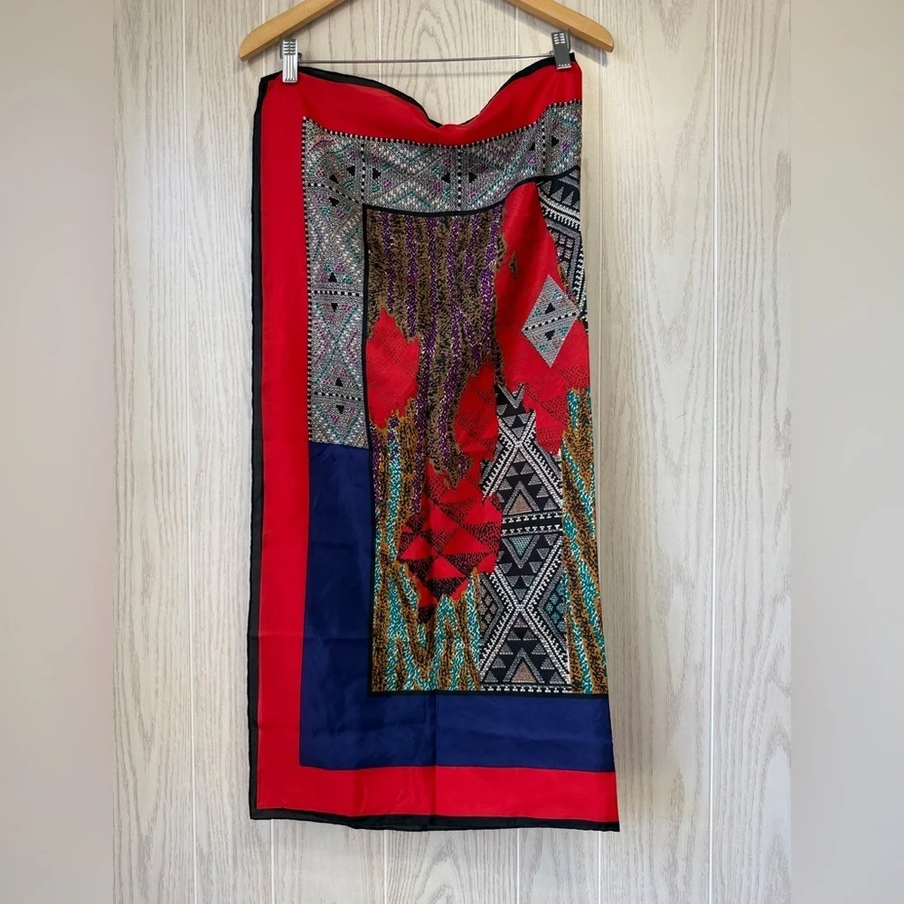 Havre Benard Abstract Silk Scarf Multicolor LNC